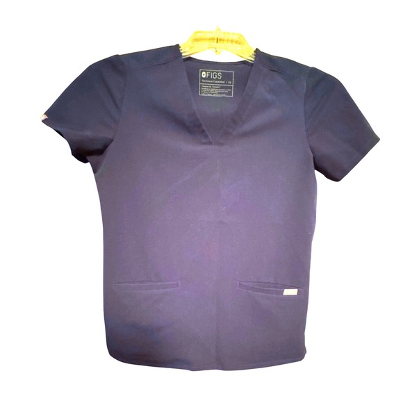 Figs Tops - FIGS Womens Technical‎ Collection Casma Scrub Top Navy Blue XS FW1100